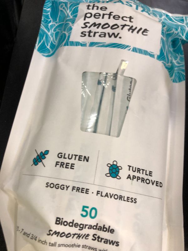 Photo 1 of imPASTA Straws Biodegradable Smoothie Straws 7.75 Inch - 50 Count, Vegan-Friendly, Gluten-Free & Compostable,100% Flavourless, Never Cracks, Eco-Friendly Straws Alternative to Plastic Straws - Blue