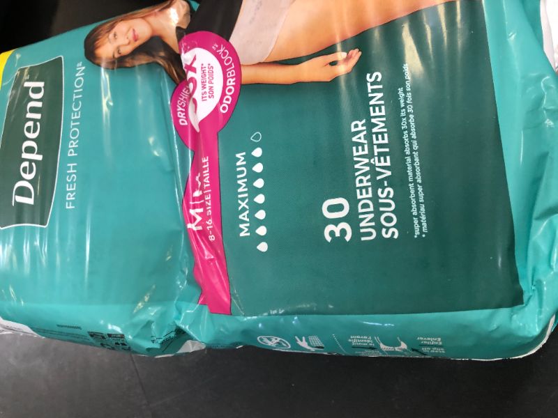 Photo 1 of Depend Fresh Protection Adult Incontinence & Postpartum Bladder Leak Underwear for Women, Disposable, Maximum, Medium, Blush, 30 Count, Packaging May Vary