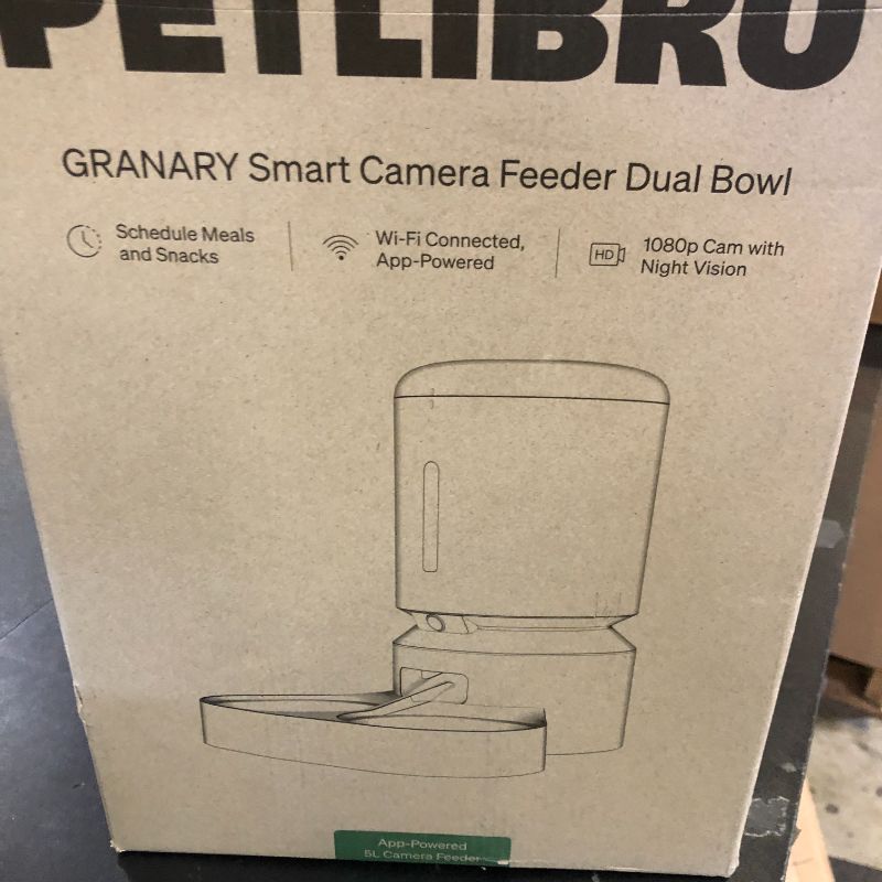 Photo 1 of PETLIBRO Automatic Cat Feeder with Camera for Two Cats, 1080P HD Video with Night Vision, 5G WiFi Pet Feeder with Phone APP Control, 2-Way Audio for Cat & Dog, Low Food & Motion & Sound Alerts