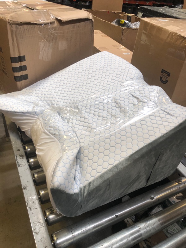 Photo 1 of puredown® 12" Bed Wedge Pillow, Cooling Wedge Pillows for Headboard, Pillow Wedge for Nighttime Acid Reflux, Lumbar & Back Support, Leg Elevation Therapy, Snore Reduction Aid