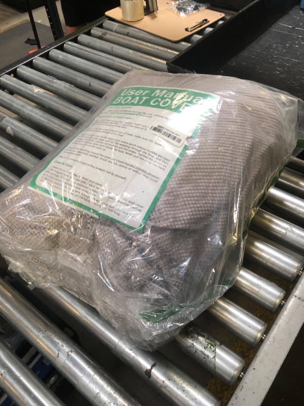 Photo 1 of 1600D + 1200D Boat Cover with 2" Wide Loops for Trailering and Mooring - Ultra Durable Waterproof Fits 16-18.5ft Tri-Hull, V-Hull, Runabout, Fish & Ski Boat, Bass Boat, with Storage Bag
