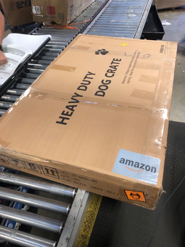 Photo 1 of Oranland 48 inch Heavy Duty Indestructible Dog Crate,2025 New Upgraded Reinforced Baseplate for Large Dogs,XL Dog Crate for High Anxiety Dogs/Max Load Capacity 250lbs/Double Door with Wheels