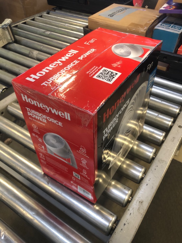 Photo 1 of Honeywell TurboForce Air Circulator, Small Tabletop Fan, Quiet Personal Fan for Home or Office, 3 Speeds, 90 Degree Pivoting Head, White, HT-904