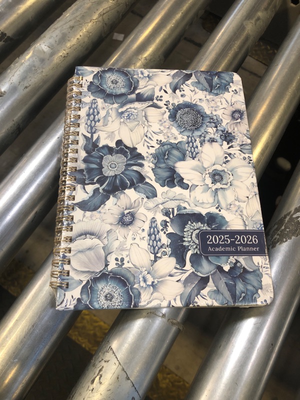 Photo 1 of Planner 2025-2026, Academic Year Monthly and Weekly Calendar Planner, Jul 2025 - Jun 2026, Hardcover Teacher Student Planning Agenda book with Tabs, Perfect for School Office Supplies , 6.3" x 8.5" - Blue Garden