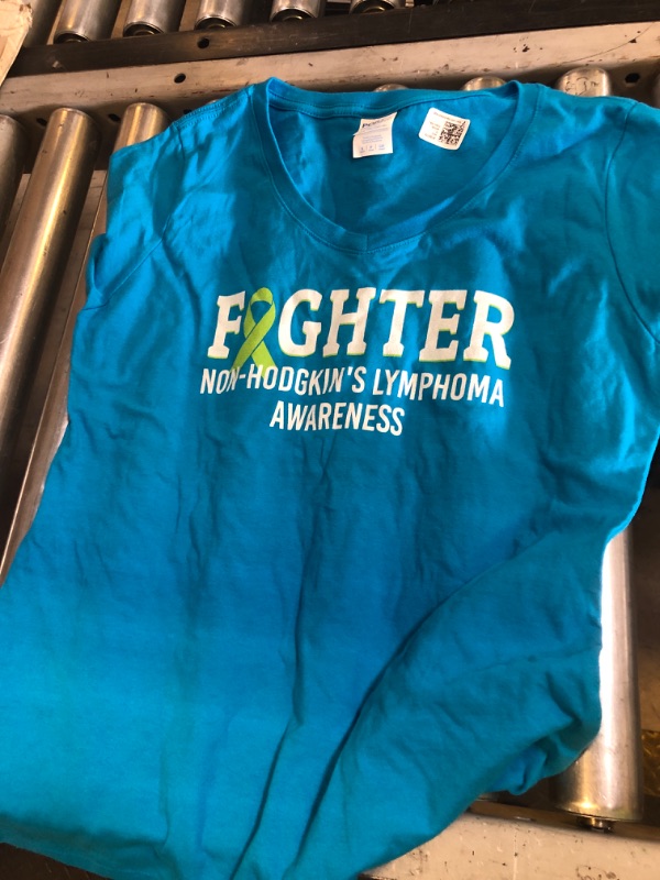 Photo 1 of fighter non-hodgkin's lymphoma awareness shirt (blue) small 