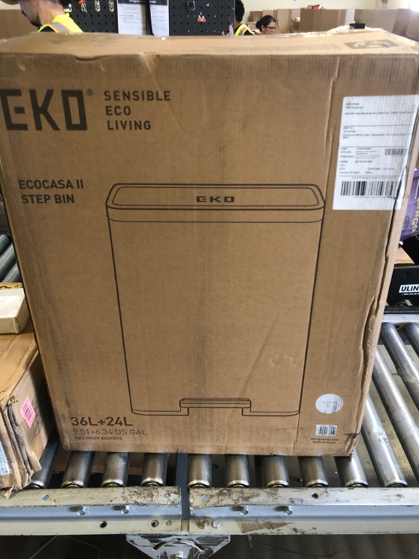 Photo 1 of EKO EcoCasa II 36L+24L Dual Trash Can with Recycle Bin, Stainless Steel Garbage Can with Lid, Deodorizer Compartment, Odor-Proof and Fingerprint Resistant