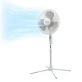 Photo 1 of Comfort Zone 16 in. 3-Speed Adjustable-Height Pedestal Fan, White