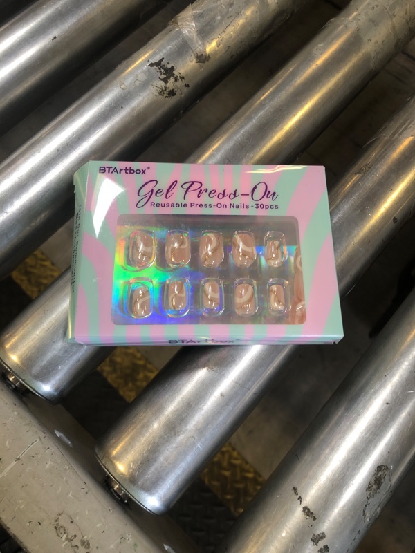 Photo 1 of BTArtbox French Tip Press On Nails - White Press On Nails Almond, Short Fake Nails with Nail Glue, Fit Perfectly & Natural Reusable Stick on Nails in 16 Sizes, Mermaid