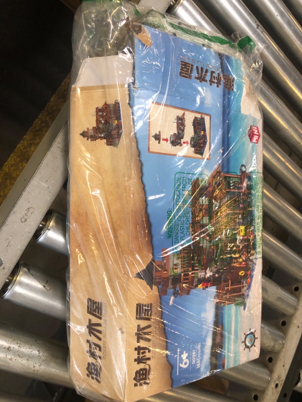 Photo 1 of Fishing Village Store House Building Set with LED Light, 1881 PCS Wood Cabin Mini Building Block, STEM Architecture Toys Kit, Birthday Gift for Adults Ages 8-12+ Years?Not Compatible with Set ?