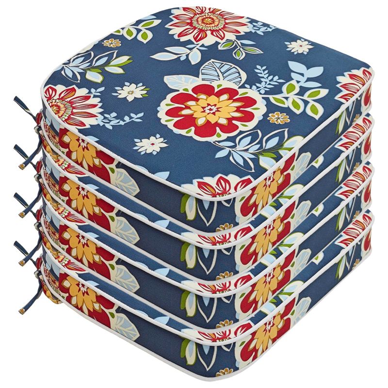 Photo 1 of JMGBird Outdoor Chair Cushions Set of 4, Patio Cushions D16xW17 Inch with Ties, Outdoor Chair Pad for Patio Furniture