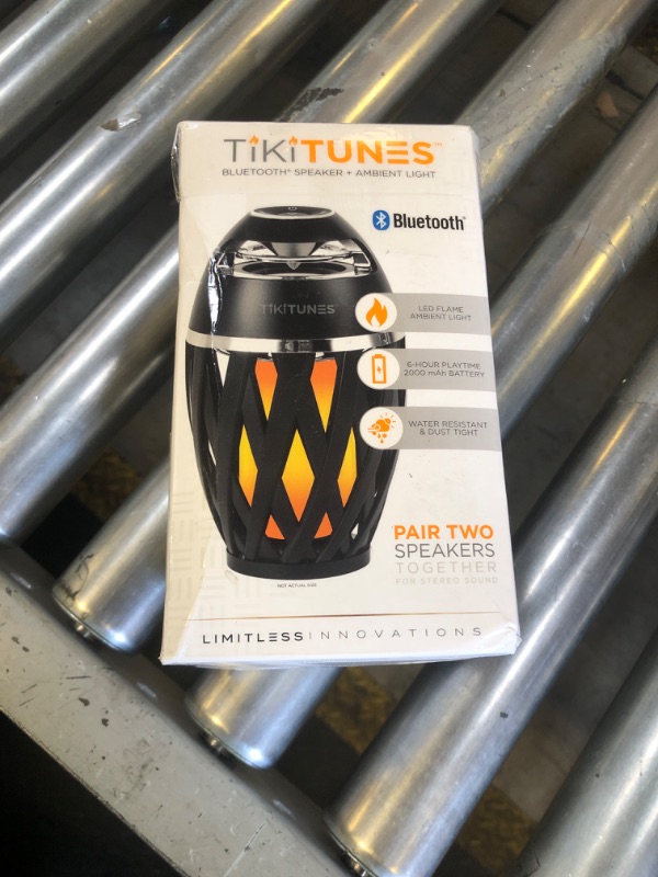 Photo 1 of TikiTunes Portable Bluetooth 5.0 Indoor/Outdoor Wireless Speaker, LED Torch Atmospheric Lighting Effect, 5-Watt Audio USB Speaker, 2000 mAh Battery for iPhone/iPad/Android