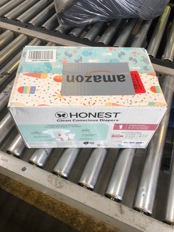 Photo 1 of The Honest Company Clean Conscious Diapers for Delicate Skin | Up to 100% Leakproof | Hypoallergenic, Fragrance Free | Summer '25 Limited Edition Prints | Club Box, Size 1 (8-14 lbs), 78 Count