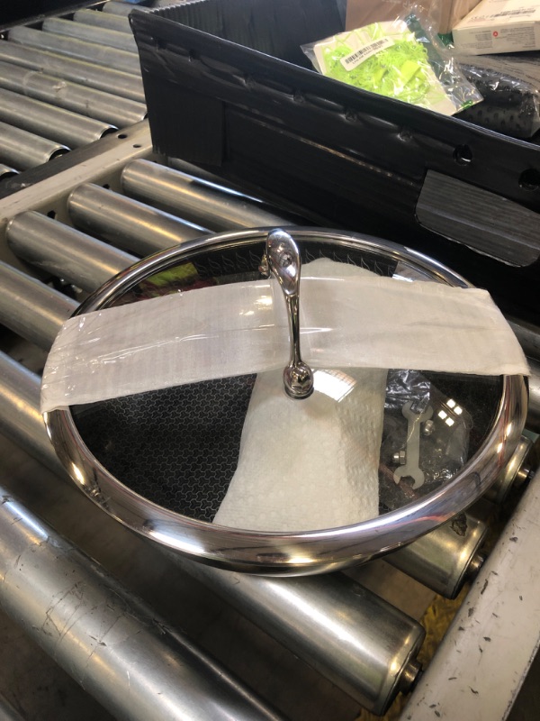 Photo 1 of 10.5 inch Frying Pan Nonstick with Lid, 2.5 Qt Deep Non Stick Stainless Steel Sauté Pan Skillet, Dishwasher and Oven Safe, Compatible with All Cooktops