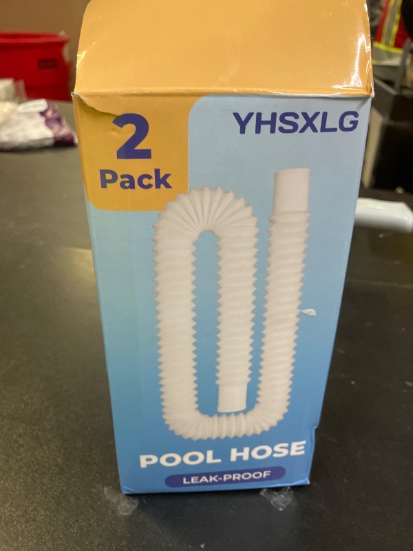 Photo 1 of Pool Hoses for Above Ground Pools, 1.25 x 51 Inch Hose for Filter Pump, Compatible with Filter Pump 607, 637 (2 Hoses + 4 Metal Clamps)