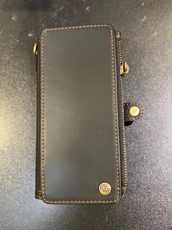 Photo 1 of Defencase Compatible with iPhone 14 Case Wallet with RFID Blocking Card Holder for Women and Men, Fashion PU Leather Magnetic Snap Flip Zipper Strap Wallet Phone Case Fit for iPhone 14 6.1", Black