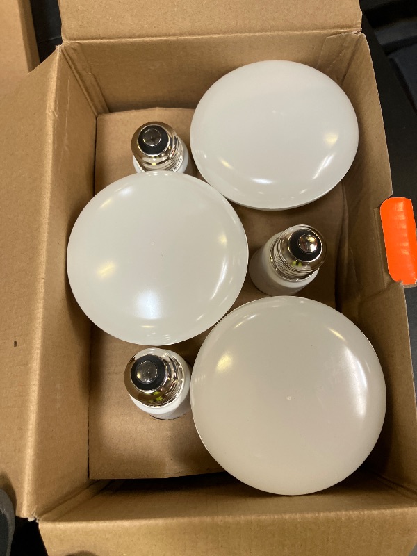 Photo 1 of Feit Electric BR30 LED Light Bulbs, 100W Equivalent, Dimmable, E26 Standard Base, 80 CRI, 1400 Lumens, 2700K Soft White, 120V, 10 Years Lifetime, Damp Rated, 6 Pack, 100BR30DM82710KLED/6