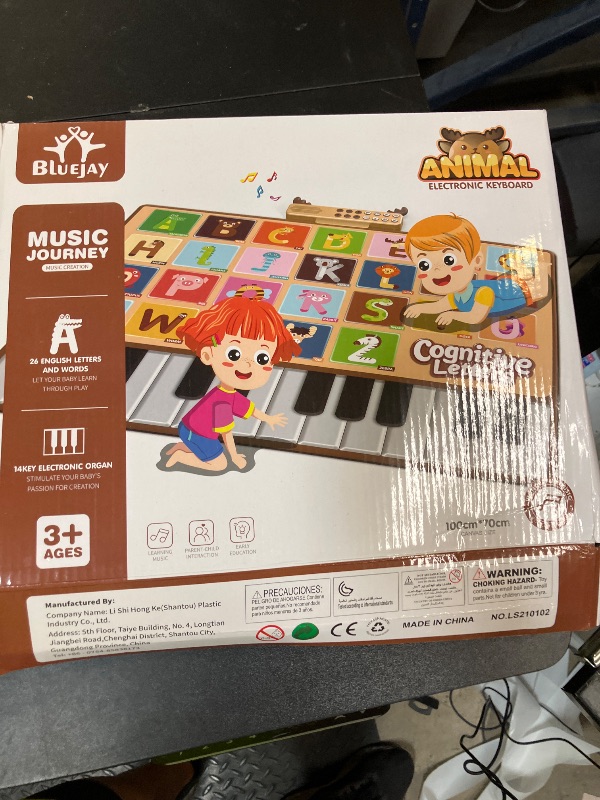 Photo 1 of Bluejay Baby Piano Mat, Musical Keyboard Learning Toys with 26 Letters, Electronic Music Animal Touch Play Mat Toddler Toys Gifts for Boys and Girls 1 2 3 Year Old