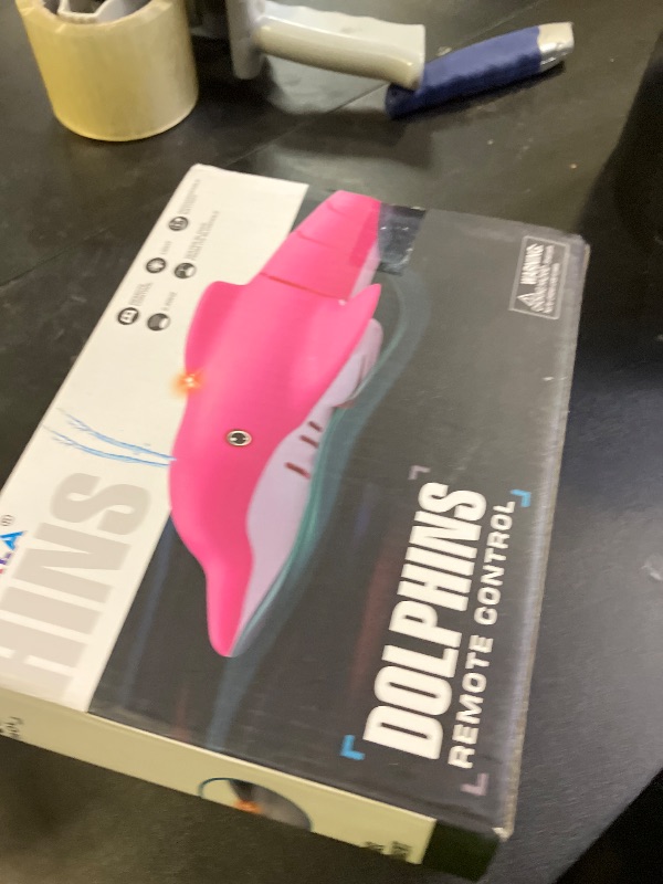 Photo 1 of LAFALA Pink Remote Control Dolphin Toy 2.4G High Simulation Cartoon Dolphin Remote Control for Swimming Pool Bathroom Great Gift RC Boat Shark Toys for 6+ Year Old Boys and Girls (with 2 Batteries)