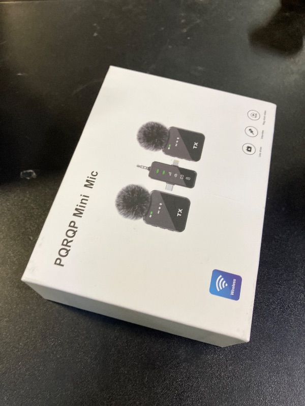 Photo 1 of PQRQP 3 in 1 Microphone for iPhone/Android/Camera, Wireless Lavalier Microphone, 328ft Transmission, 18H Battery Life, Mini Microphone for Record Interview, Vlogs, YouTube, Tiktok