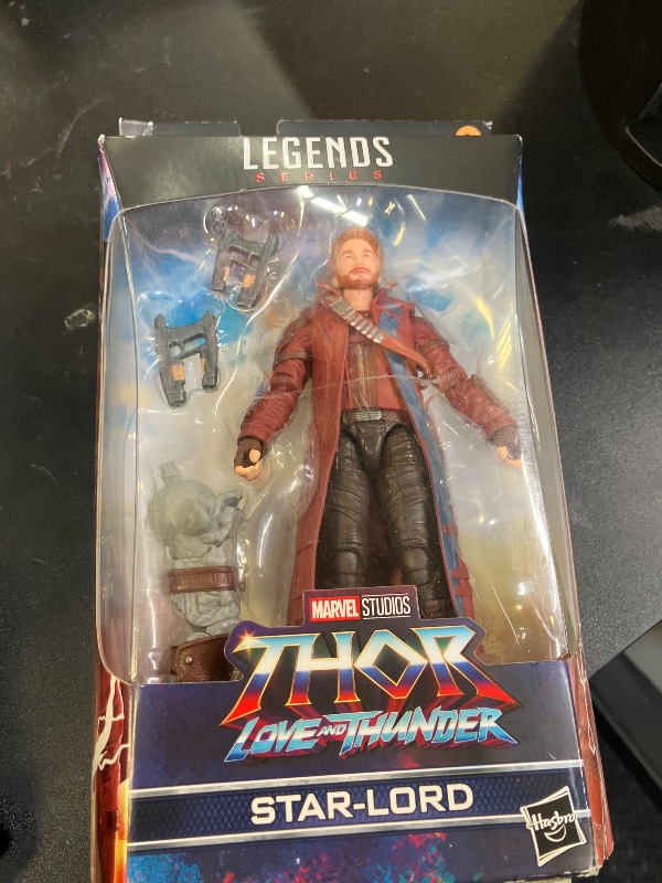Photo 1 of Marvel Legends Series Thor: Love and Thunder Star-Lord Action Figure 6-inch Collectible Toy, 2 Accessories, 1 Build-A-Figure Part