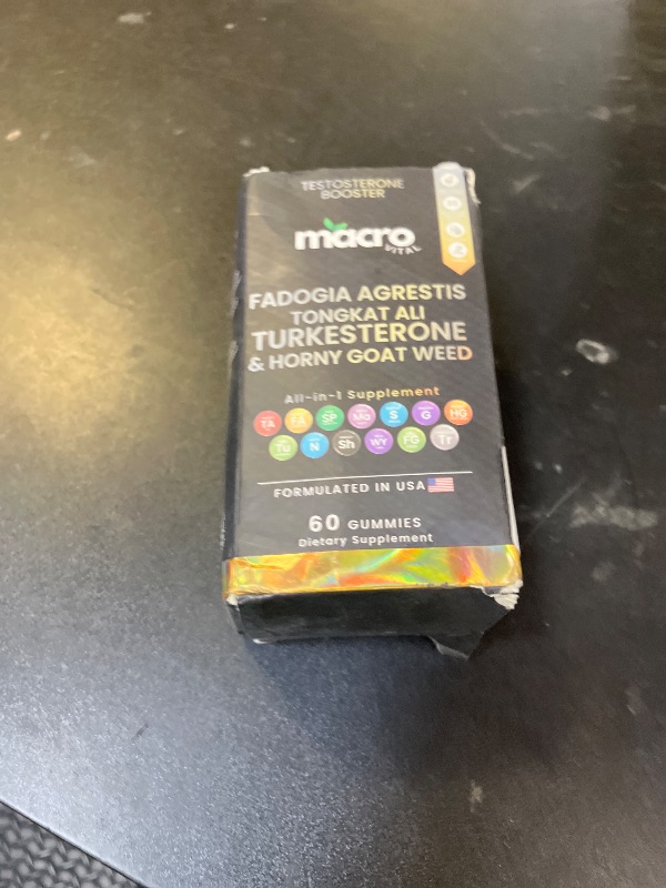 Photo 1 of MACRO VITAL Testosterone Booster Supplement for Men Gummies [Fast-Max Absorption],10x Strength Masculinity Boost, Turkesterone, Tongkat Ali, Horny Goat Weed, Maca Root, Tribulus,Testo Gummies 60Ct