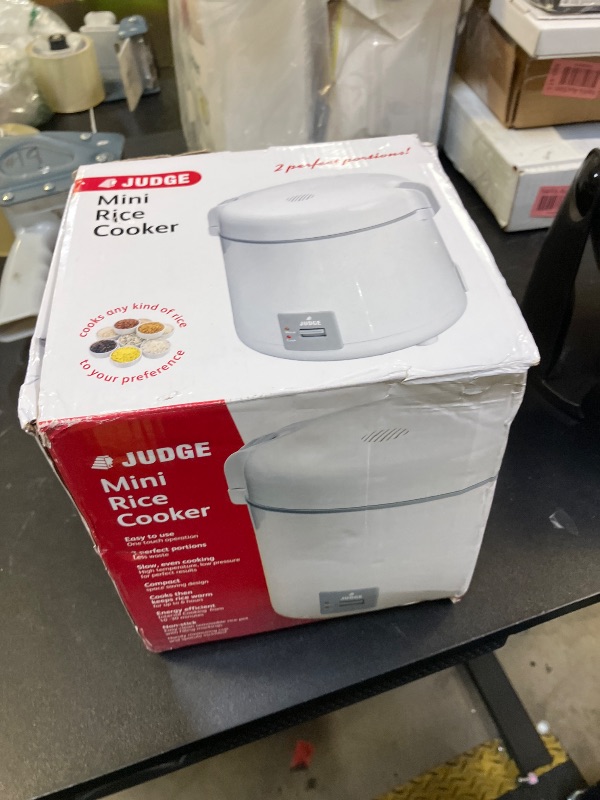 Photo 1 of Judge Small Electric Rice Cooker - Fully Automatic, for 2 Servings, Removable Non-Stick Rice Pot, Measuring Cup & Ladle, PFOA Free, Keep Warm Function