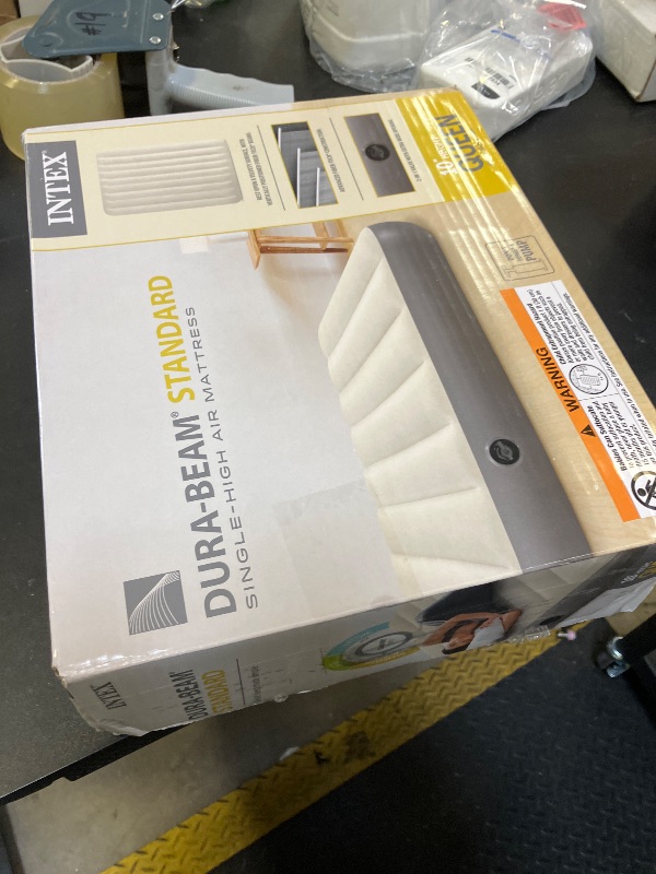 Photo 1 of Intex 64103E Dura-Beam Standard Single-High Air Mattress: Fiber-Tech - Queen Size - 10in Bed Height - 600lb Weight Capacity - Pump Sold Separately
