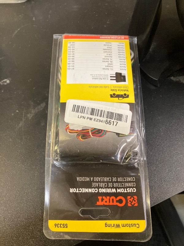Photo 1 of CURT 55336 Vehicle-Side Custom 4-Pin Trailer Wiring Harness, Fits Select Honda Accord, CR-V, Odyssey, Pilot, Acura Integra, CL, RL, TL, MDX