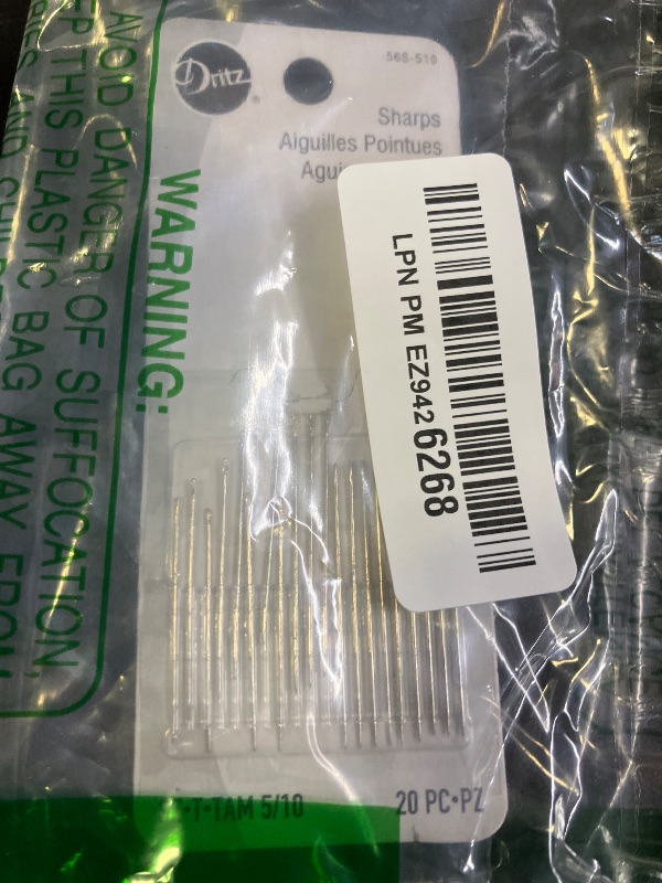 Photo 1 of Dritz 56S-510 Sharps Hand Needles, Size 5/10 (20-Count) Nickel