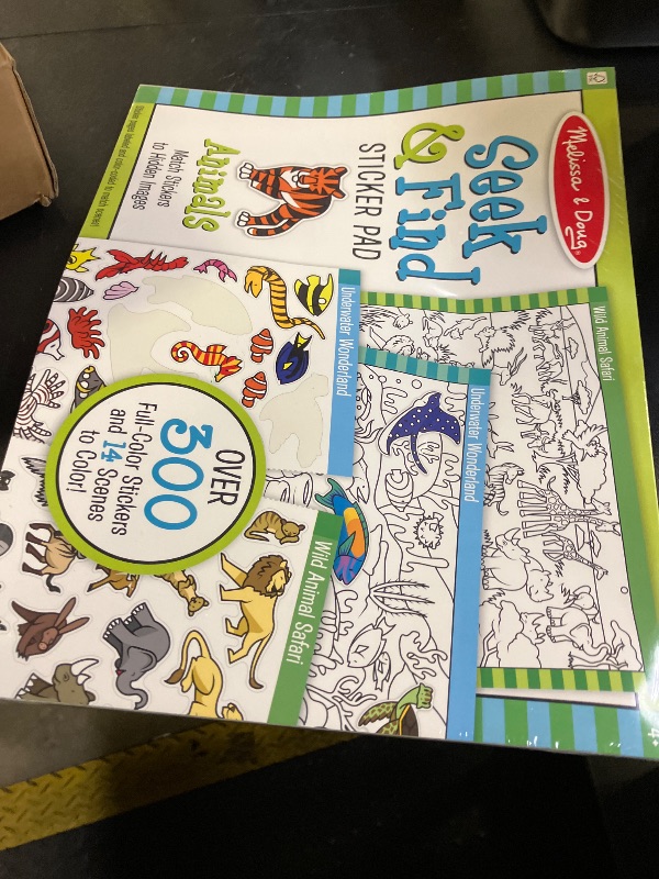 Photo 1 of Melissa & Doug Seek and Find Sticker Pad, Animals (400+ Stickers, 14 Scenes to Color) Search and Find Sticker Pads, Arts and Crafts Activity for Kids Ages 4+ - FSC-Certified