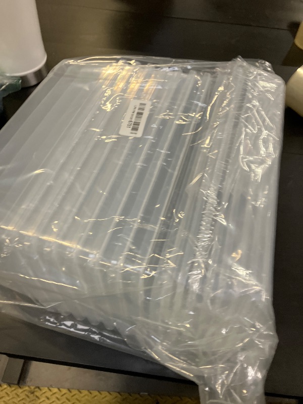 Photo 1 of Naivees Plastic Shoe Boxes 8 PCS Clear Stackable Storage Bins with Lids See-Through Rectangular Storage Boxes Durable Lidded Shoe Boxes for Home and Art Supplies (Clear)
