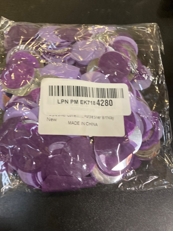 Photo 1 of Purple Silver Confetti/Purple Birthday Party Decorations Centerpiece Table Party Decorations/Engagement Baby Shower/Wedding Purple Graduation 2025