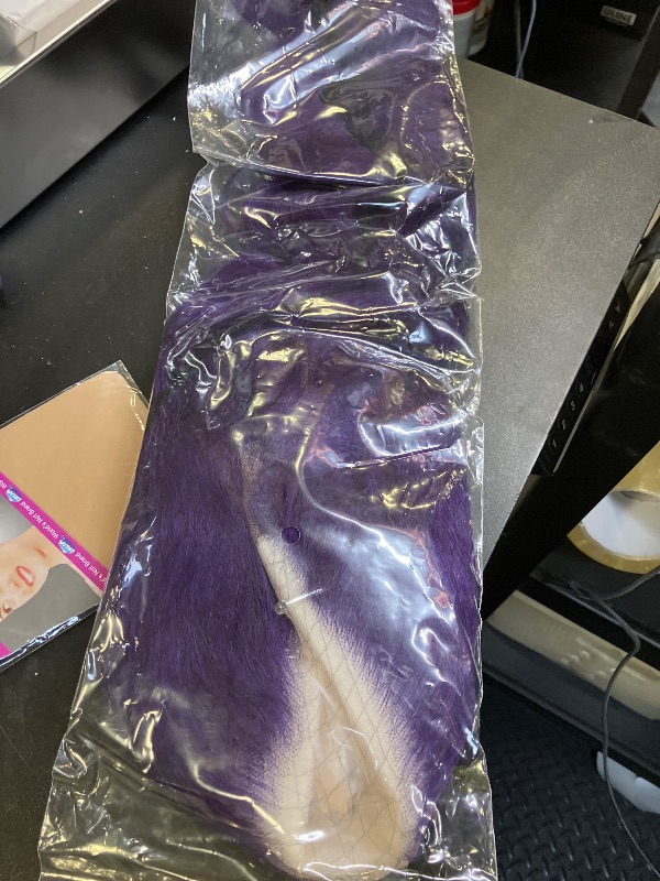 Photo 1 of 30 Inch Dark Burgundy 13x4 Body Wave Lace Front Wigs Human Hair 150% Density Grape Purple Body Wave Wigs for Women HD Transparent Lace Front Wigs Glueless Human Hair Pre Plucked with Baby Hair
