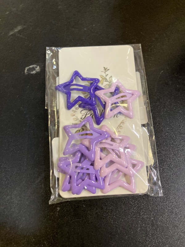 Photo 1 of NAISKA Purple Star Hair Clips Non Slip Hair Pins Snap Hair Barrettes Accessories for Girls Women Hair Decoration (12PCS)