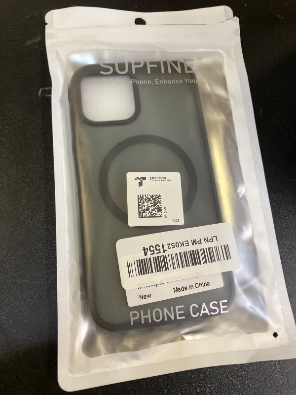 Photo 1 of SUPFINE Magnetic for iPhone 12 Case/iPhone 12 Pro Case (Compatible with MagSafe)(Military Grade Drop Protection) Translucent Matte Shockproof Phone Cover,Black