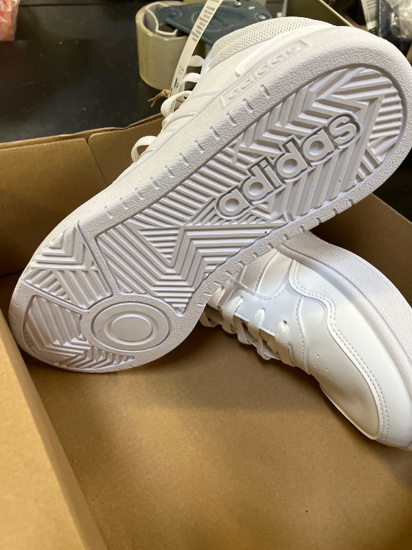 Photo 1 of adidas Women's Hoops 3.0 Mid Top Basketball Shoe, White/White/Dash Grey, 8