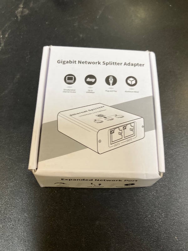 Photo 1 of STEAMEMO Gigabit Ethernet Splitter 1 to 2, Network Ethernet Splitter, LAN Splitter with USB Power Cable, RJ45 Splitter 1000Mbps High Speed for Cat5/5e/6/7/8 Cable [2 Devices Networked Simultaneously]