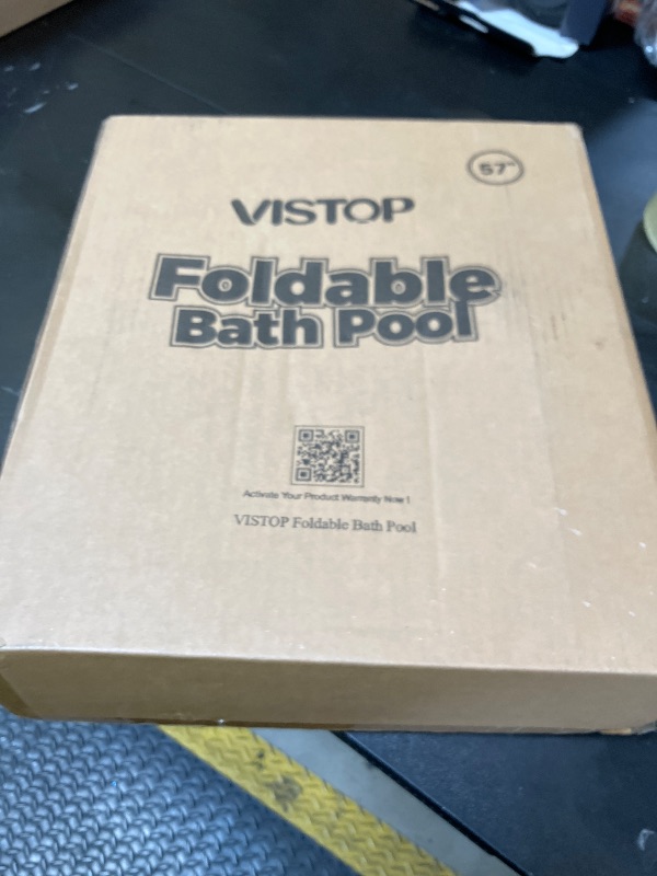 Photo 1 of VISTOP Large Foldable Dog Pool, Hard Plastic Shell Portable Swimming Pool for Dogs Cats and Kids Pet Puppy Bathing Tub Collapsible Kiddie Pool (57inch.D x 11.8inch.H, Blue)