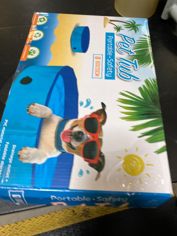 Photo 1 of Dog Pool Foldable pet Pool Dog Swimming Pool pet Swimming Pool PVC Non-Slip for All Kinds of Pets (32x8in)