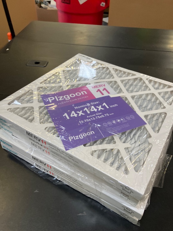 Photo 1 of Plzgoon 14x14x1 Air Filter MERV 11 (6 Pack) MPR 1000 HVAC Pleated A/C Furnace Filters Compatible with Air Conditioner AC Furnace Systems (Exact Dimensions: 13 3/4x13 3/4x3/4 Inches)