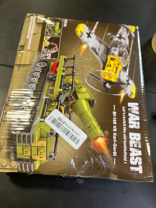Photo 1 of WW2 Military Toys Building Sets Compatible with Lego, Create a BF109 Plane Fighter Jet & a Karl Giant Mortar Tank, Great WWII Army Airplane Toy for Boys and Kids Age 8-12