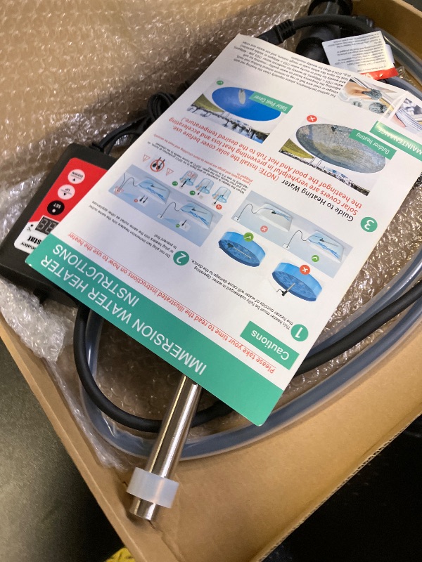 Photo 1 of YLboyLIAN 3000W Immersion Water Heater Portable Electric Pool & Bathtub Fully Submersible Water Heater with Temp Control, GFCI for Hot Tub, Above Ground Pool, baptismal Pool, Above Ground Pool, spa ,