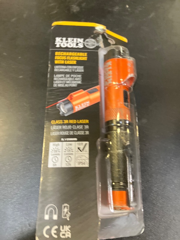 Photo 1 of Klein Tools 56040 Magnetic LED Flashlight, 350 Lumen Rechargeable Flashlight, Twist Focus, Laser Pointer, Hands-Free, USB Charging Cable, for Work and Outdoor