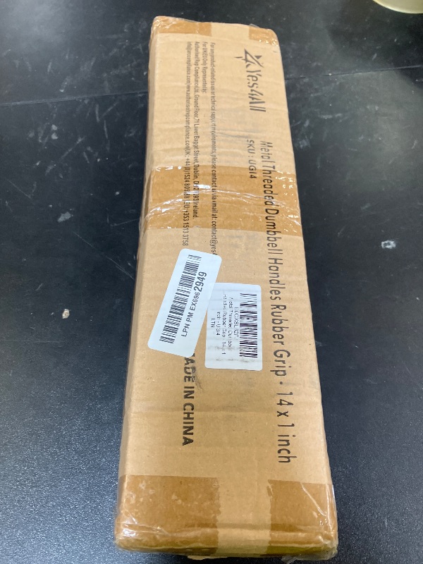 Photo 1 of Metal Threaded Dumbbell Handles Rubber Grip - 14 x 1 inch