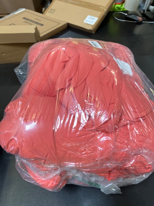 Photo 1 of Bedsure Full Comforter Set Coral Red - Bed in a Bag Full Size 7 Pieces, GentleSoft™ Pintuck Bed Set Gift for Family, Pinch Pleat Coral Red Comforter with Sheets, Pillowcases & Shams