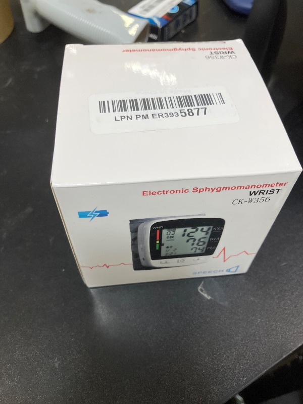 Photo 1 of Blood Pressure Monitor Digital Wrist BP Machine Automatic Adjustable Cuff ( 5.3 to 7.7 in) with 2 Users 180 Memory Voice Broadcast Large LCD Display USB Charging Cable Carrying Case