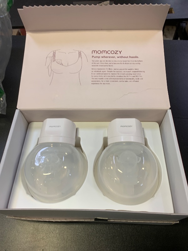 Photo 1 of Momcozy Hands-Free Breast Pump S12 Pro, Wearable & Portable Pump with Soft DoubleFit Flange, 3 Modes | 9 Levels Double Electric Pump, Smart Display, 24mm, 2 Pack, Cozy White
