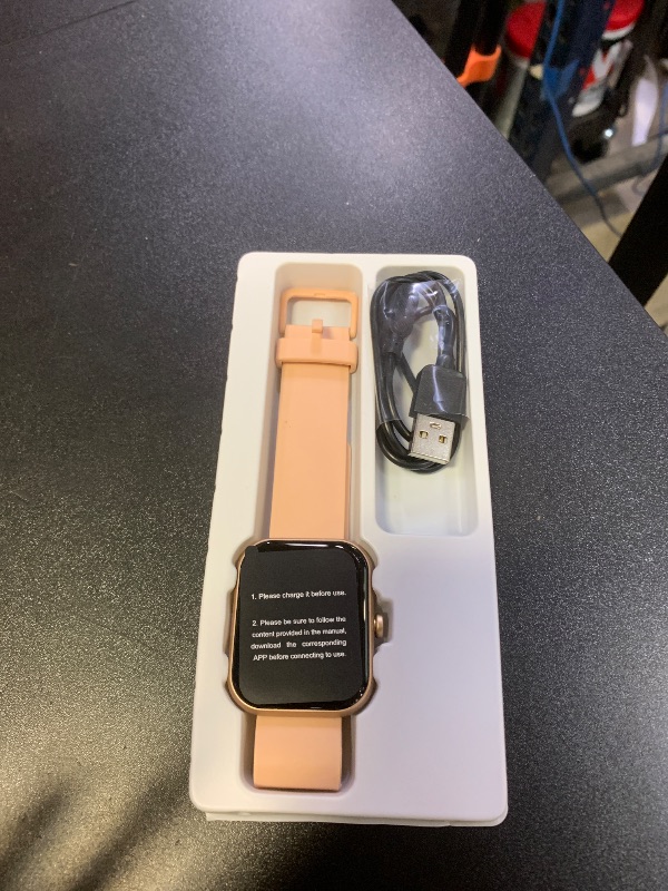 Photo 1 of 2025 Smart Watch for Men Women, 1.96" HD Fitness Tracker Running Watch (Answer/Make Call), IP68 Waterproof,Pedometer, Step/Sleep/Heart Rate Monitor,110+ Sport Mode Smartwatch for iOS Android,Pink