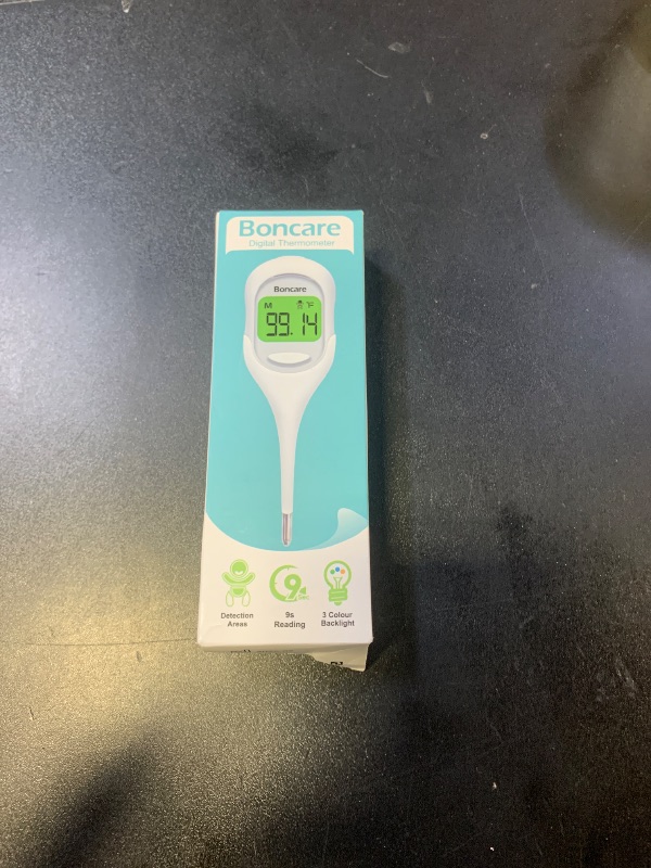 Photo 1 of Boncare 9 Seconds Basal Body Thermometer for Ovulation, Oral Thermometer for Adults and Kids - Accurate Rectal Thermometer, with Fever Alarm and Large Display (Rice-White)