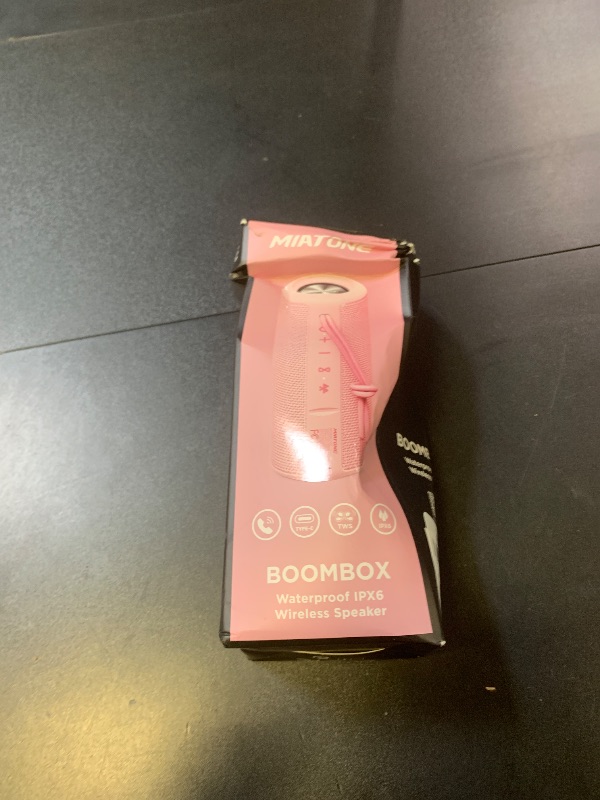 Photo 1 of MIATONE Boombox Outdoor Portable Bluetooth Speaker Waterproof Wireless Speakers Gifts for Women Mothers Mom Wife Her - Pink